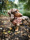 Autumn Dog Bow | Sailor Bow Dog Accessory | Brown Burgundy Leaf Print | Fall Dog Bow | Matching Dog Bow | Burnished Boughs