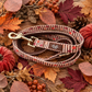 Autumn Dog Lead | Burnished Boughs Dog Lead | Brown & Burgundy Leaf Print