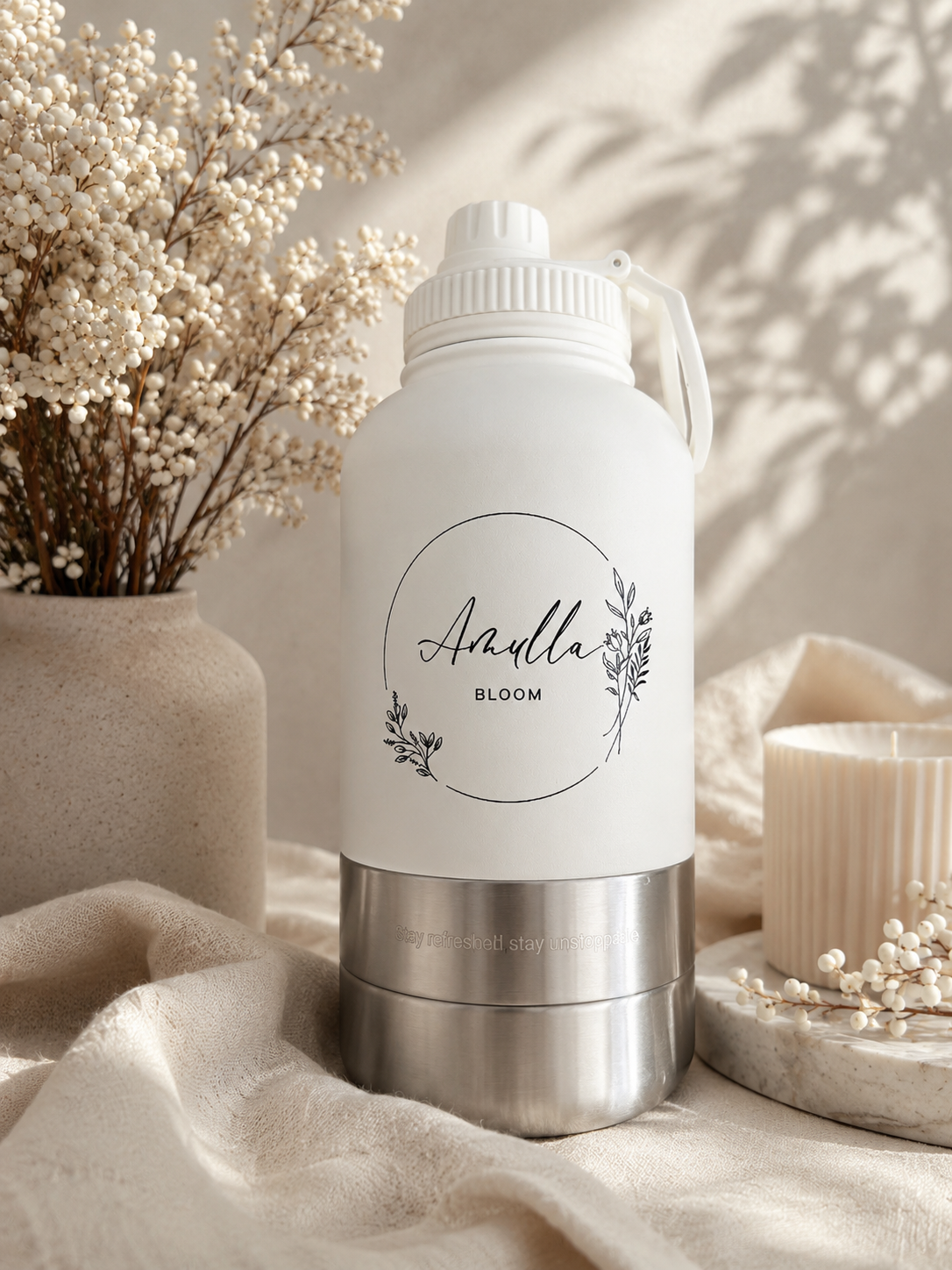 3-in-1 design 32 oz travel water bottle