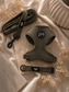 Moorland Muse Moss Green Velvet Adjustable Harness, Lead & Collar Bundle
